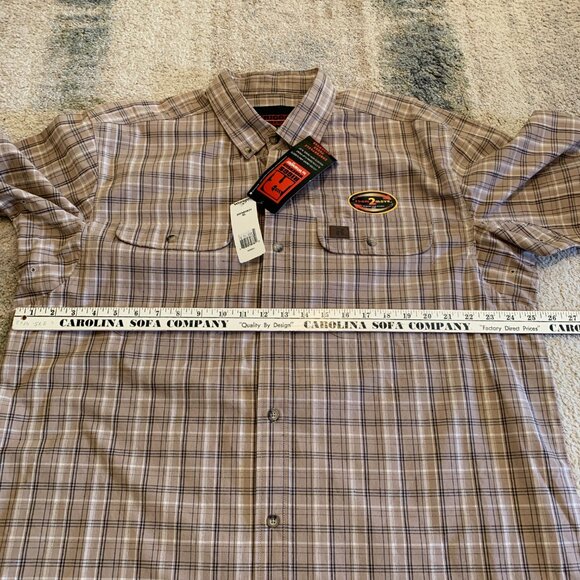 Wrangler Riggs Workwear Shirt Men's XL Tan Plaid Long Sleeve - Picture 10 of 14